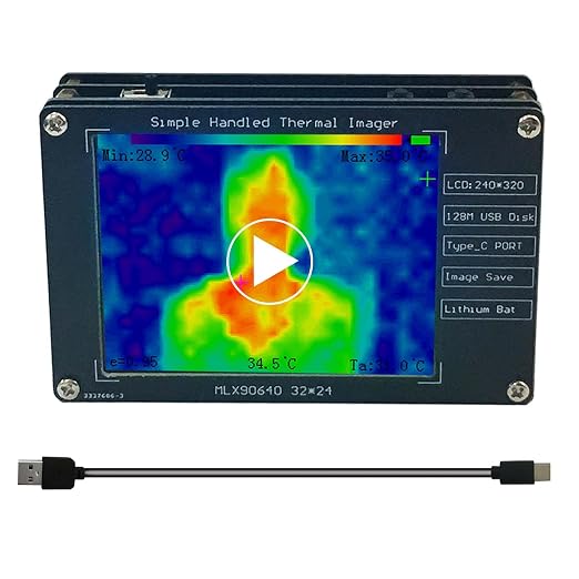 2026 Handheld Infrared Thermal Imager Camera 320x240 Thermal Imaging Device with 2.8” LCD Screen USB-C Rechargeable -30°C to 200°C Temperature Range Portable Ghost Hunting Equipment