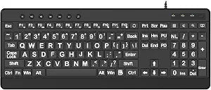 EDJO Large Print Ergonomic Keyboard, Full Size Keyboard with Wrist Rest, Silent Wired USB Computer Keyboards with Oversized Letter Keys Easy to See and Type for Laptop, PC, Windows, Desktop