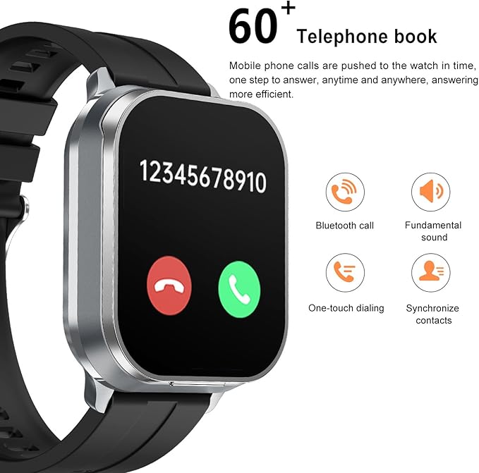 Denash Smart Watch with Earbuds, 2.01" HD Screen 2 in 1 Smartwatch with Bluetooth Earbuds, 100+ Sport Fitness Tracker, NFC, Pedometer, Sleep/Heart Rate/Monitor Compatible with iOS & Androd