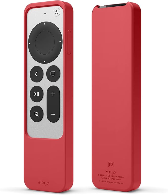 elago R2 Slim Case Compatible with 2022 Apple TV 4K HD Siri Remote 3rd Generation, Compatible with 2021 Apple TV Siri Remote 2nd - Slim, Light, Scratch-Free, Full Access to All Functions [Red]