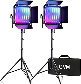 GVM 800D RGB Led Video Light, 2PCS Video Lighting Kit with APP Control, 40W Photography Lighting Led Panel Light with 18 Kinds of The Scene Lights for Studio YouTube, 3200K-5600K, CRI 97+ - Image 1