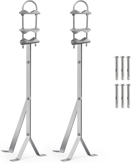 24 Inch Antenna Wall Mount Stainless Steel Stand Off Wall Mast Mount Clamps Windproof Antenna Mounting Bracket (24 inch(Pole to Pole))