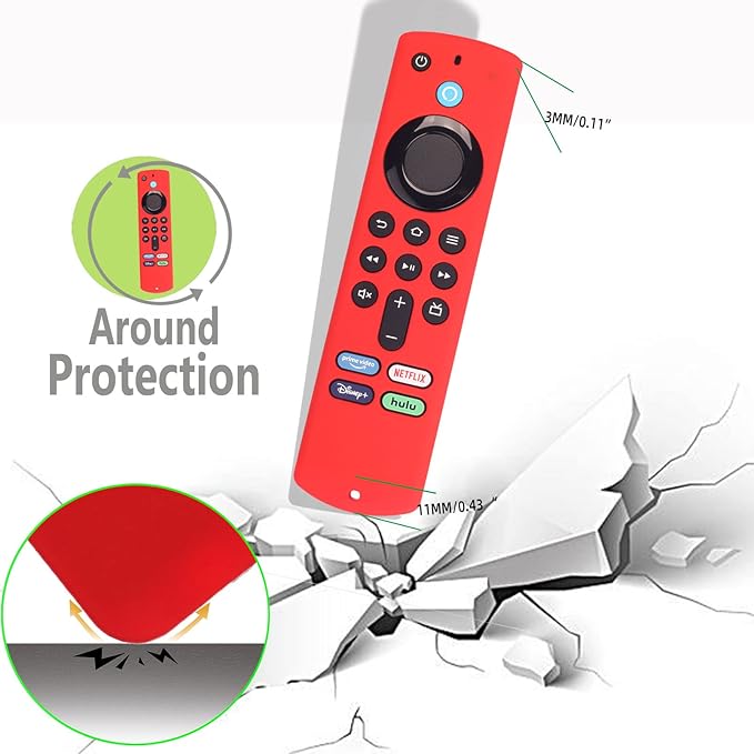 Remote Cover for TV Stick 3rd Gen 2021 /Stick 4k Max Silicone Case Anti-Slip Silicone Protective Case Silicone Sleeve with Magnetic tech(Red)