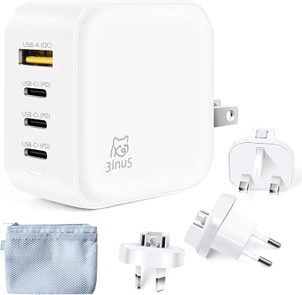 100W GaN USB C Charger Block, 4-Port Portable Fast Wall Charger with Foldable Plug & Travel Adapters, Fast Charging Station for iPhone 18/17/16 Pro/Pro Max, MacBook, ipad, Samsung, Laptop