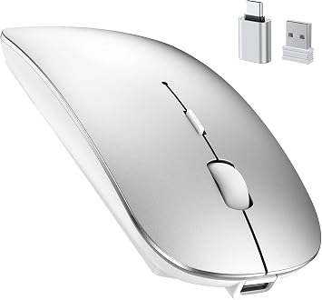 TECKNET Bluetooth Wireless Mouse for Laptop Mac, Slim Rechargeable Mouse - Image 2