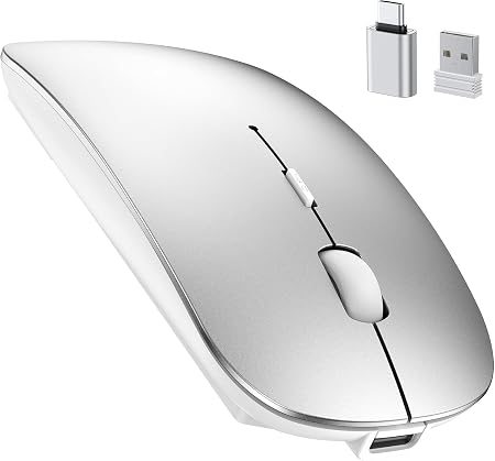 TECKNET Bluetooth Wireless Mouse for Laptop Mac, Slim Rechargeable Mouse - Image 3