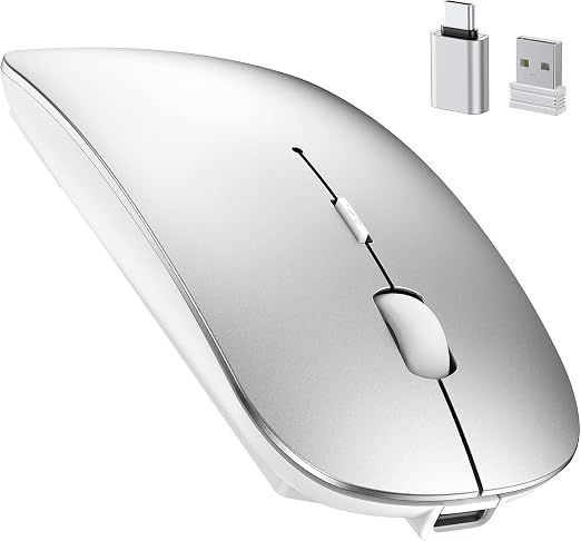 TECKNET Bluetooth Wireless Mouse for Laptop Mac, Slim Rechargeable Mouse - Image 6