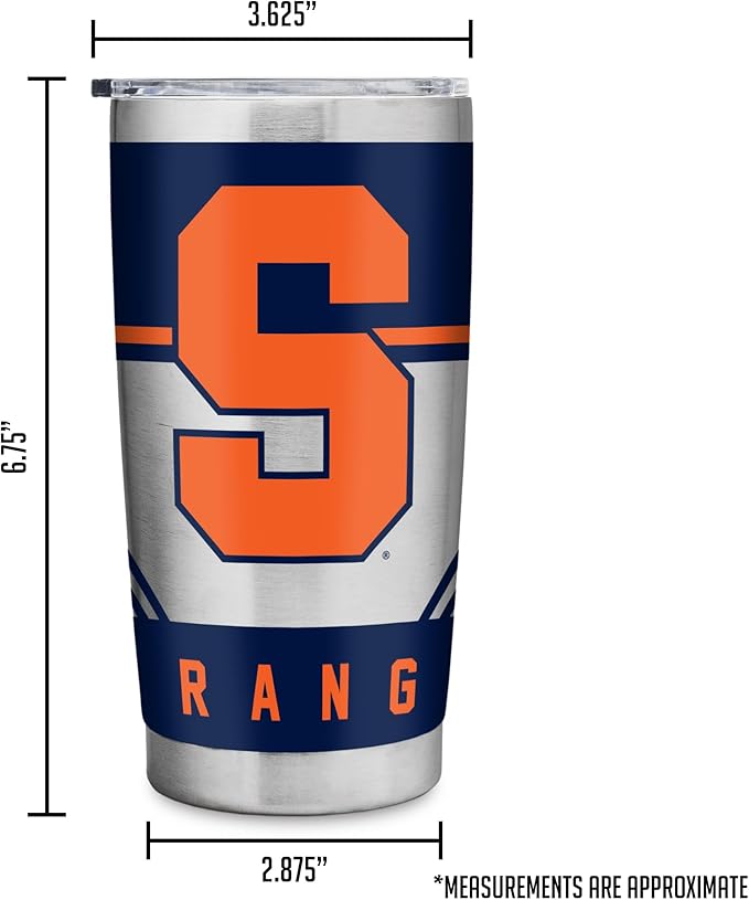 Rico Industries NCAA 20oz Stainless Steel Tumbler with Lid - Great For Coffee, Tea, Water or Cocktails