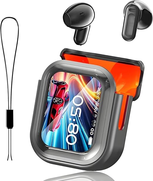 NE20 AI Translation Earbuds Real Time Wireless Bluetooth 6.0 AI Headphones LCD Touch Screen Support 148 Languages Translation Real Time Translator Earbuds Support Playing Music Phone Calls