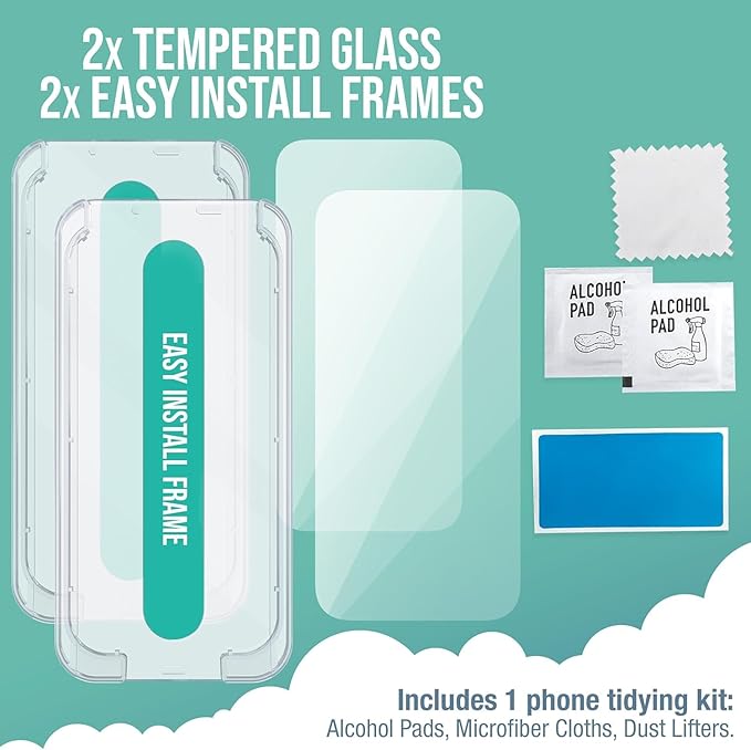 Smartish iPhone 17e/16 MagSafe Case + 2-Pack Tempered Glass Screen Protector Bundle - Gripzilla + Tuff Sheet - Protective Magnetic Case with Screen Protection - Black