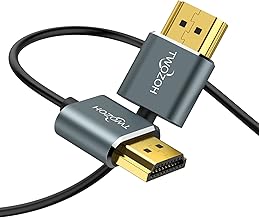 Twozoh Ultra-Thin HDMI to HDMI Cable 1FT, Hyper Slim HDMI 2.0 Cable, Extreme Flexible HDMI Cord Support 3D/4K@60Hz, 2160P, 1080P