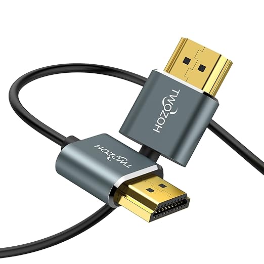 Twozoh Ultra-Thin Long HDMI to HDMI Cable 25FT, Hyper Slim HDMI 2.0 Cable, Extreme Flexible HDMI Cord Support 3D/4K@60Hz, 2160P, 1080P