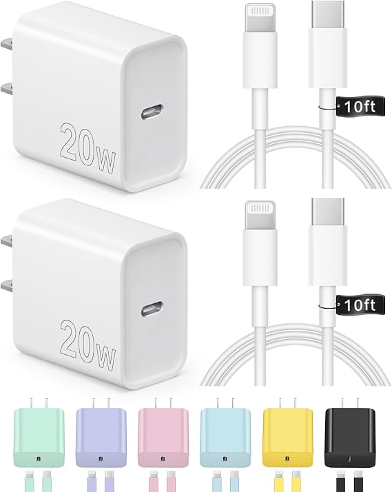 iPhone Charger Fast Charging 10FT 20W USB C Charger Block Super Fast Charger Cable Compatible with iPhone14/14 Pro Max/13/13Pro/12/12 Pro/11,iPad(White - Image 7
