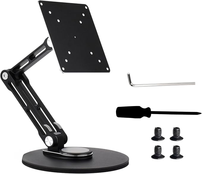VESA Monitor Stand, Compatible with Up to 19inch Monitors, Supports 50 x 50/75 x 75/100 x 100 (mm) VESA Mounting Holes,Supports Multi-axis Rotation, Portable Adjustable Foldable