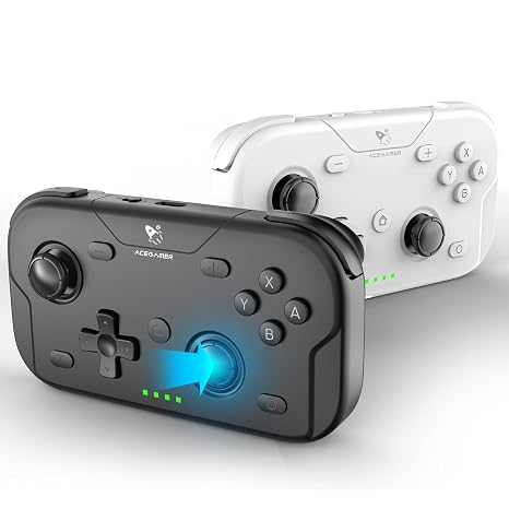 AceGamer 2 Pack Wireless Pocket Controller for Nintendo Switch/Switch 2/Android/iOS/PC/Steamdeck, Joystick Lift and Down Design, Bluetooth Gamepad with 6-axis Gyroscope/Turbo/Vibration/ 1000Hz