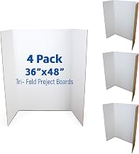 Flipside Products 36” x 48” Project Boards for Presentations, Science Fair, School Projects, Event Displays and Trifold Picture Board, Proudly Made in USA - White - 4 Pack - Image 1