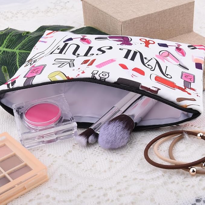 Nail Tech Gifts for Women Men Nail Stuff Organizer Bag for Nails Techician Artist Lover Birthday Christmas Gifts for Women Men Manicure Tool Travel Organizer Bags Pouch Makeupbag