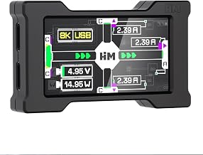 USB C Hub Docking Station with 1.9”IPS Smart Display, Power Monitor Screen