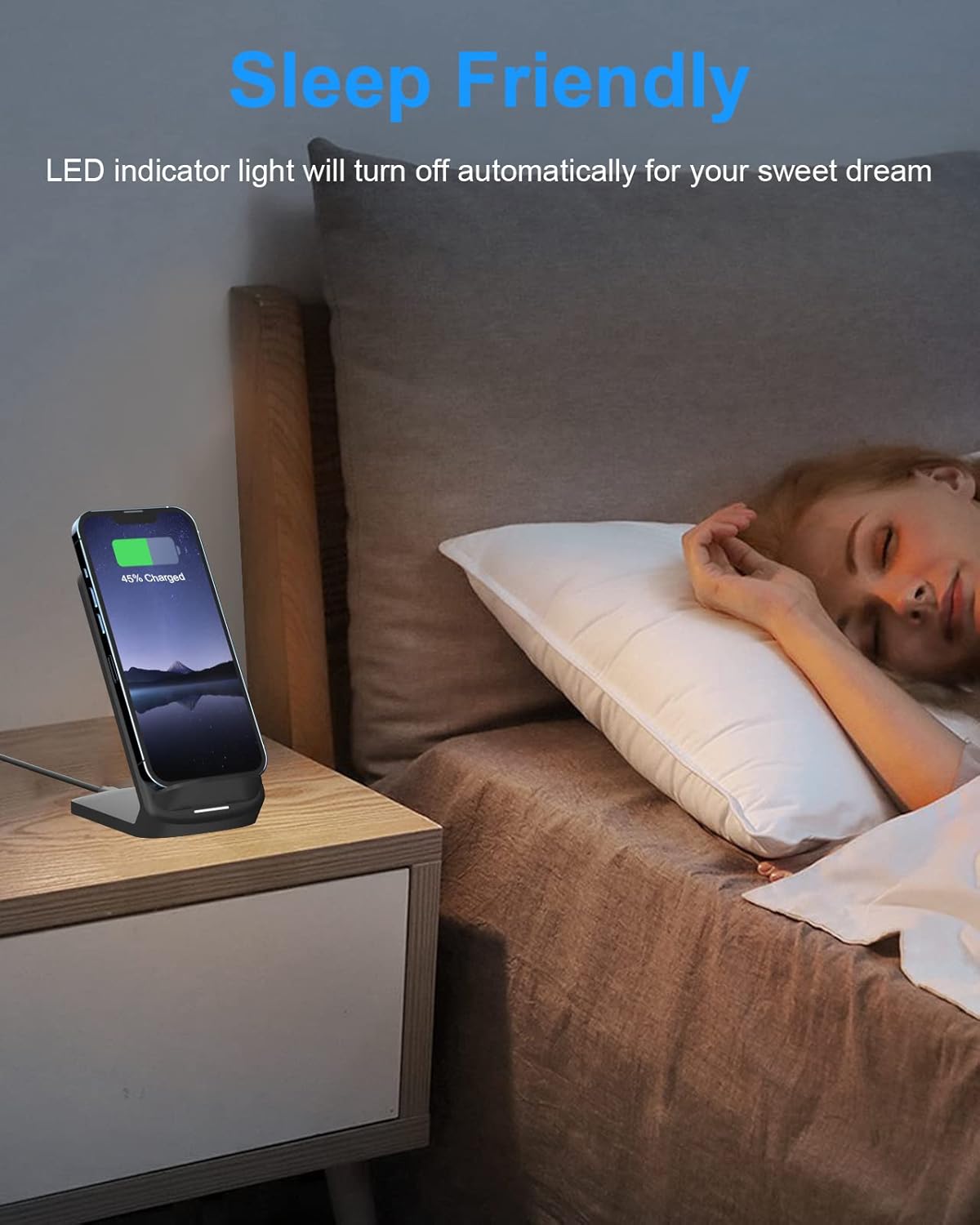 Fast Wireless Charger Stand – Dual Angle, Compatible with iPhone & Samsung Galaxy