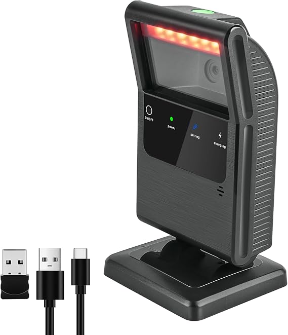 OBZ Bluetooth Wireless Barcode Scanner,Desktop Hands-Free Bar Code Scanner