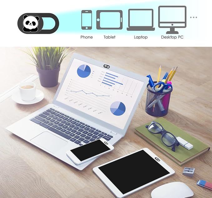 jojofuny 3 Pack Camera Privacy Covers with Adhesive Slide Ultra Thin 0.66 Inch Webcam Protection for Laptop Smartphone Tablet to Prevent Unauthorized Camera Access
