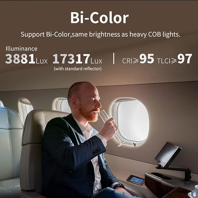 ZHIYUN MOLUS X100 PRO V2 Upgraded Version 100w COB Led Video Light Bi-Color Video Light with with Bluetooth App Control Continuous Lighting,CRI 95+ TLCI 97+, 2700K-6500K