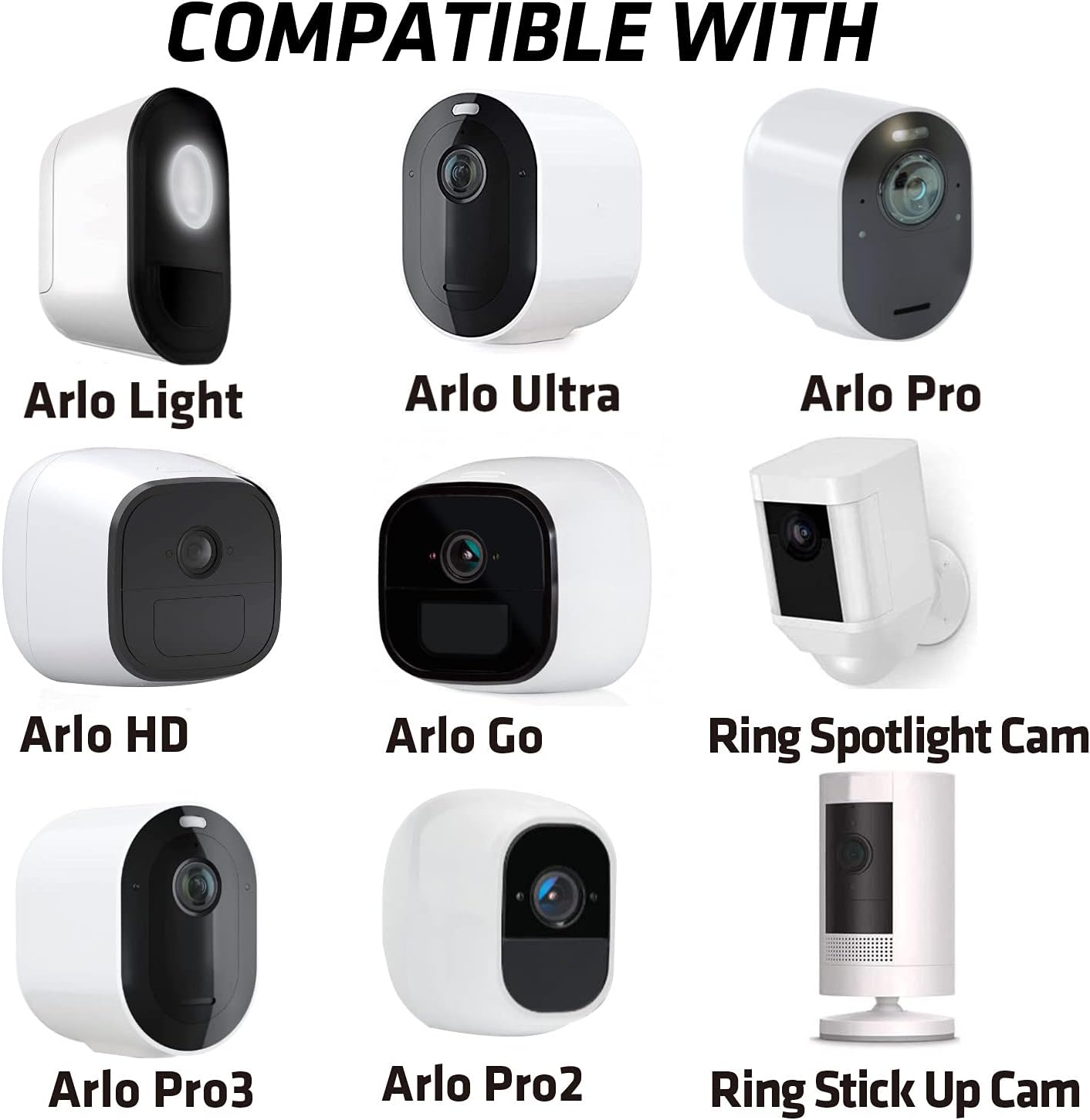 Security Camera Wall Mount Bracket 3-Pack – 360° Rotation, Indoor & Outdoor