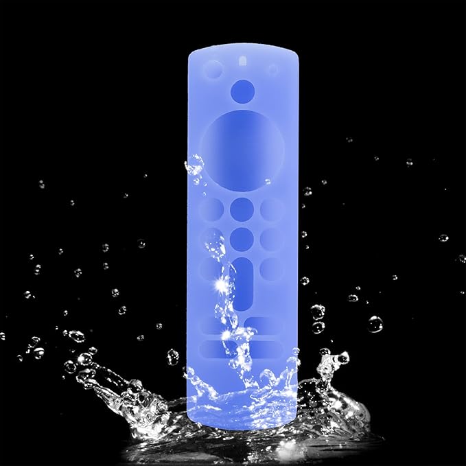 Blue Remote Case Cover Replacement for TV Stick (3rd Gen) 2021 Release Voice Remote, Silicone Protective Case Sleeves with Lanyard Glow in Dark - LEFXMOPHY