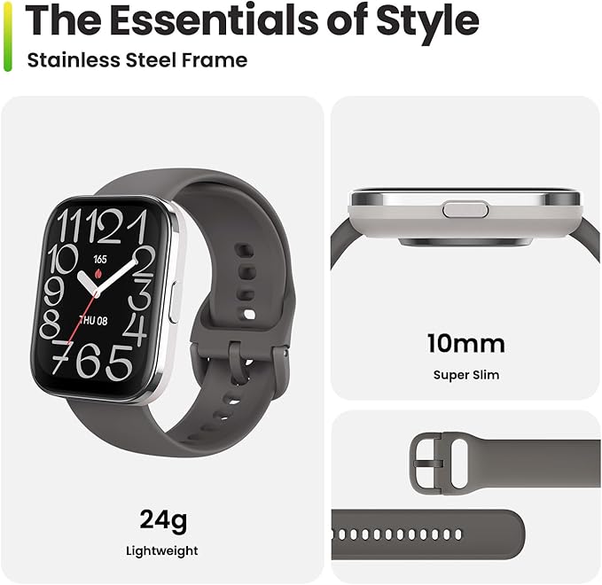 Amazfit Bip 5 Core Smart Watch for Men Women 46mm, 11-Day Battery, 120+ Sports Modes, Heart Rate & Sleep Monitor, for Android Phone & iPhone, Black (Renewed)