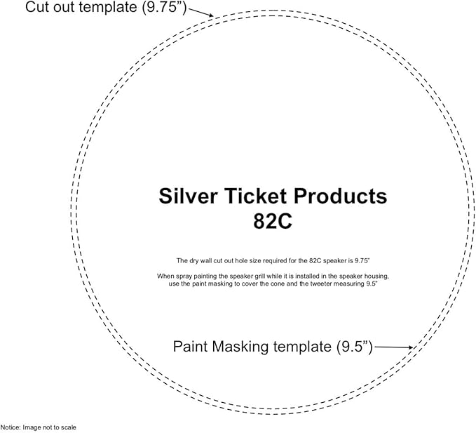 82C Silver Ticket In-Ceiling Speaker with Pivoting Tweeter (8 Inch in-ceiling) 1 Piece, 11 inch overall size
