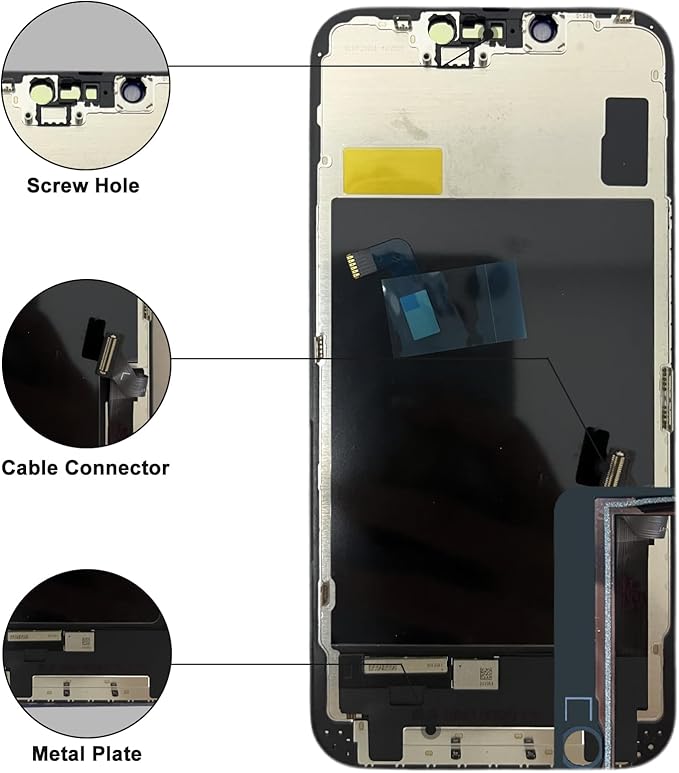 Replacement Screen for iPhone 16 E LCD FHD COF Retina Display Digitizer with Total Repair Tool Kits, Screen Protector, Waterproof Tape