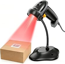 Eyoyo Handheld USB Wired 2D Barcode Scanner with Gooseneck Stand for POS