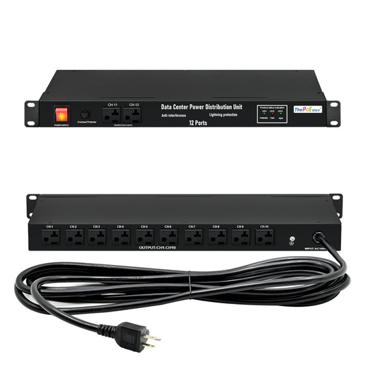 1U Horizontal PDU 19" Rack Mount Power Strip