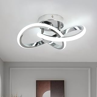 CANEOE Hallway Light Acrylic Modern LED Ceiling Light Fixtures Cool White 6000K Close to Ceiling Lights for Bedroom Bathroom Kitchen Balcony Corridor Stair Aisle Curved Creative Design Ceiling lamp - Image 1
