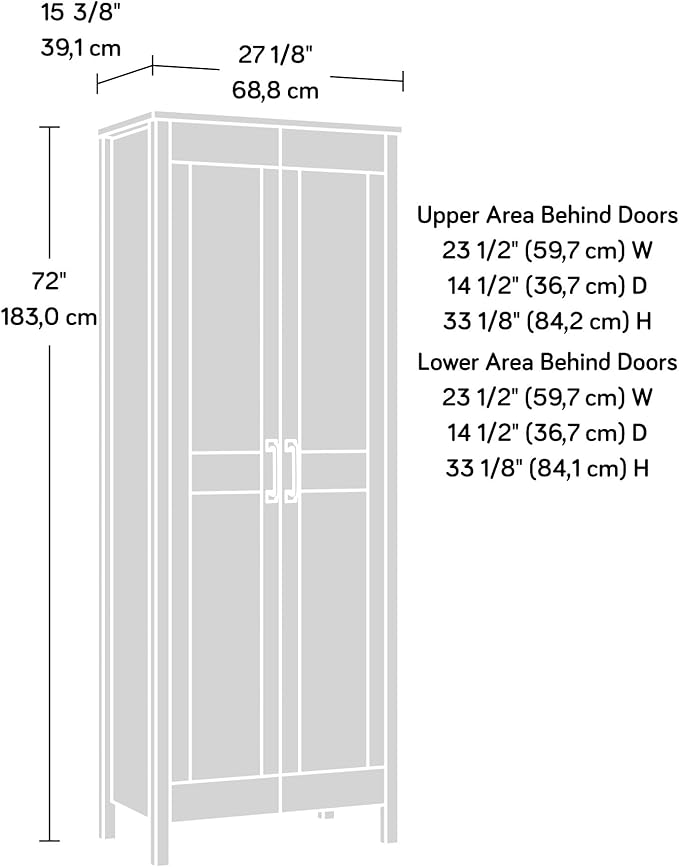 Sauder Select Two-Door Storage Cabinet, Versatile Home Storage Solution, Raven Oak Finish