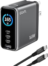 165W 4-Port GaN Charger, 140W USB-C Power Adapter for MacBook Pro/Air - Image 1