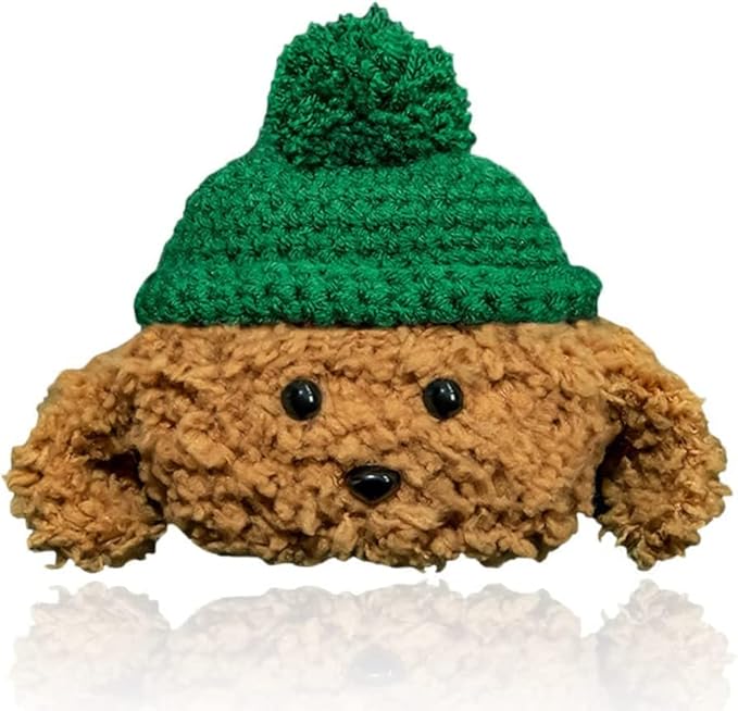 Yatchen Plush Case for AirPods 2/1,Cute Fluffy 3D Cartoon Animal Teddy Dog for Airpods 2nd 1st Generation Furry Hairy Soft TPU Cover Warm with Keychain Protector for AirPods 1&2