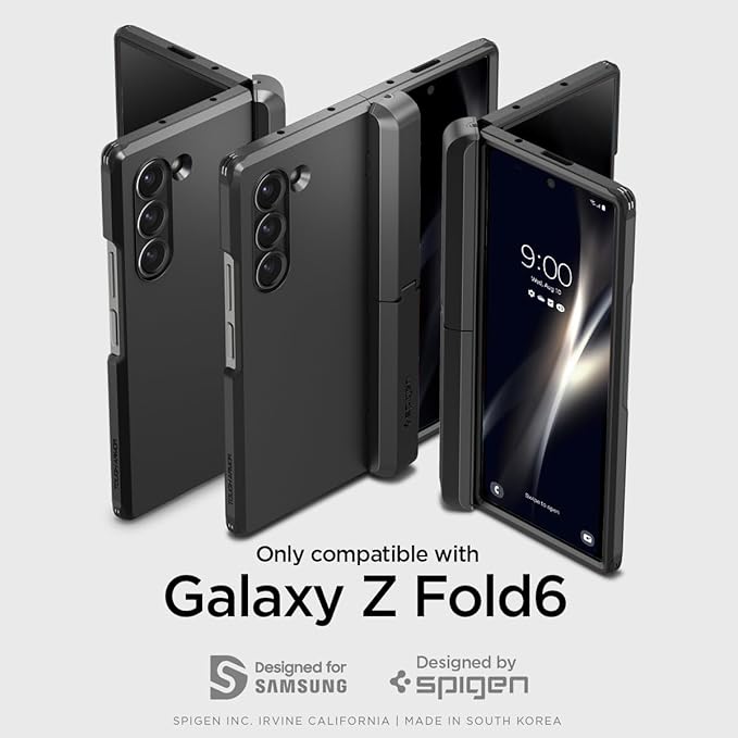 Spigen Tough Armor Pro P Designed for Galaxy Z Fold 6 Case (2024) [Hinge Protection] [Military-Grade Protection] - Black