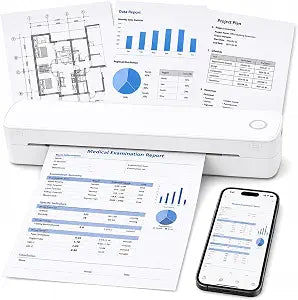 A4 Portable Thermal Printer - Wireless Bluetooth Inkless Printer