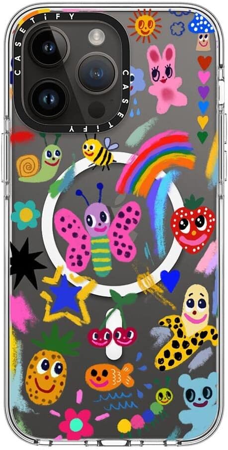 CASETiFY Clear iPhone 14 Pro Max Case [Not Yellowing / 6.6 ft. 3X Military Grade Drop Protection/Magsafe] - Good Vibes - Clear