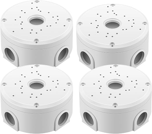 【Security Camera Junction Box】 ABS Universal Security Camera Mount Bracket for Bullet/Dome CCTV Camera 4 Pack