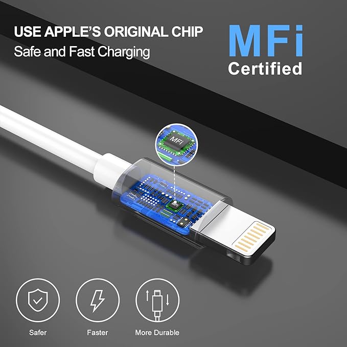 35W USB C Fast Car Charger [Apple MFi Certified] for iPhone 14 Pro/14 Pro Max/14+, iPhone 13/12/11/Mini/XS/XR/8/SE, iPad, 20W PD3.0 Rapid Charging Adapter + 3Ft Type C to Lightning Cable Cord - White