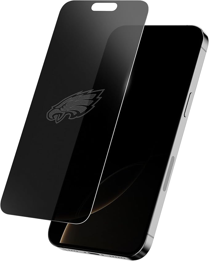 NFL Philadelphia Eagles Privacy Screen for iPhone 14 Pro Max - with Disappearing Logo - Scratch-Resistant and Easy-to-Install Screen Protectors (Includes Installation Tray)