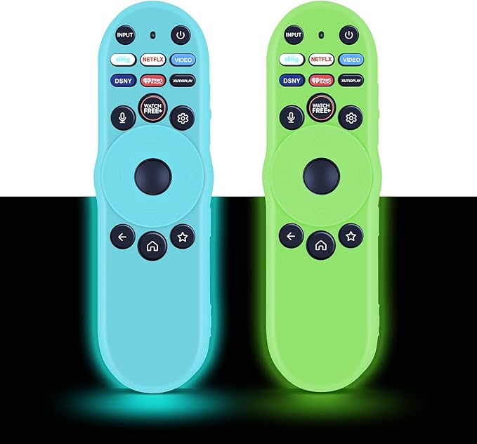 [Pack of 2] Remote Case for Smart TV Remote XRT270 Control Cover, Silicone Controller Case Cover Compatible with XRT270 Silicone Sleeve(Glow Green+Glow Blue)