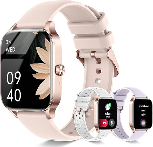 Smart Watches for Women,1.85" Fitness Tracker Watch Answer/Make Call,IP68 Waterproof Fitness Watch with Sleep/Step/Heart Rate/SpO2 Monitor, 120+ Sport Modes Smartwatch for Android iOS