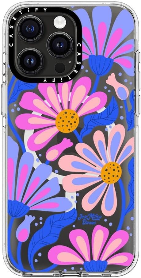 CASETiFY Clear iPhone 15 Pro Max Case [Not Yellowing / 6.6 ft. 3X Military Grade Drop Protection/Compatible with Magsafe] - Mystic Daisy - Clear