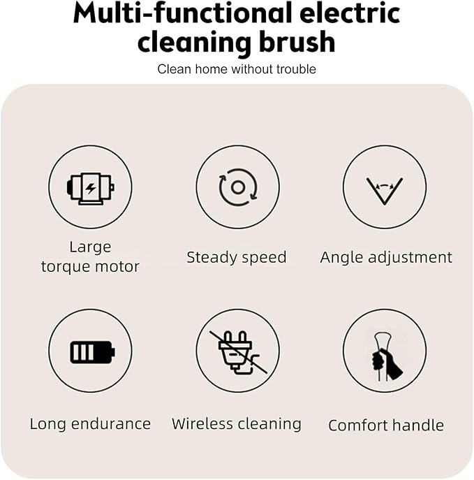 Cordless Electric Spin Scrubber, 9 Replacement Cleaning Heads IPX6 Dual Cleaning Brush with Extension Arm for Bathroom Bathtub Grout Tile Floor (6