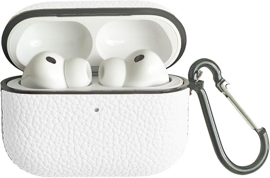 for Leather AirPods Pro 3 Case 2025|Cute Hard Air Pods Pro 3 Case (Model A2700/A2931)|with Keychain|Retro iPod Airpod 3 Pro Cases for Man Women(White)