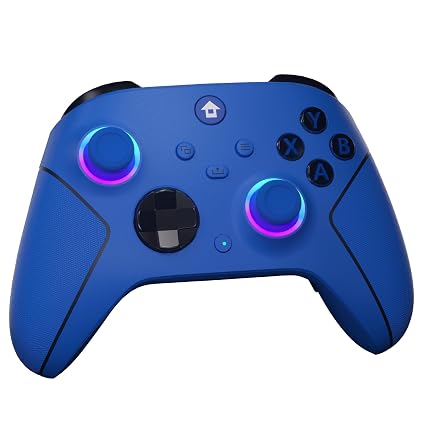 YUYIU 2.4GHz Wireless RGB Controller for Xbox, Xbox One Series X|S,Steam PC (Blue)
