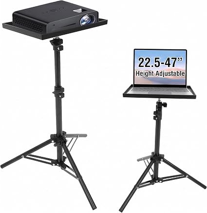 Veemoon Projector Tripod Stand with Tray, 22.5-47" Height Adjustable